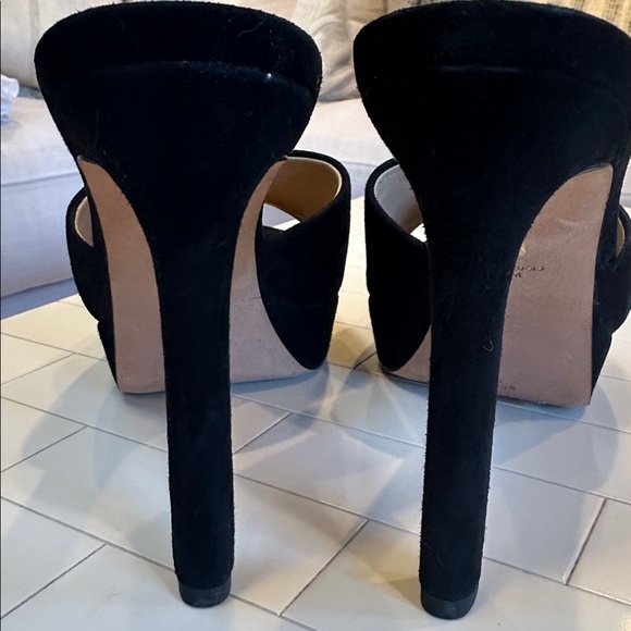 VERONICA BEARD Dali Black Suede Slide Heels (Sz. 6) - Picture 4 of 5